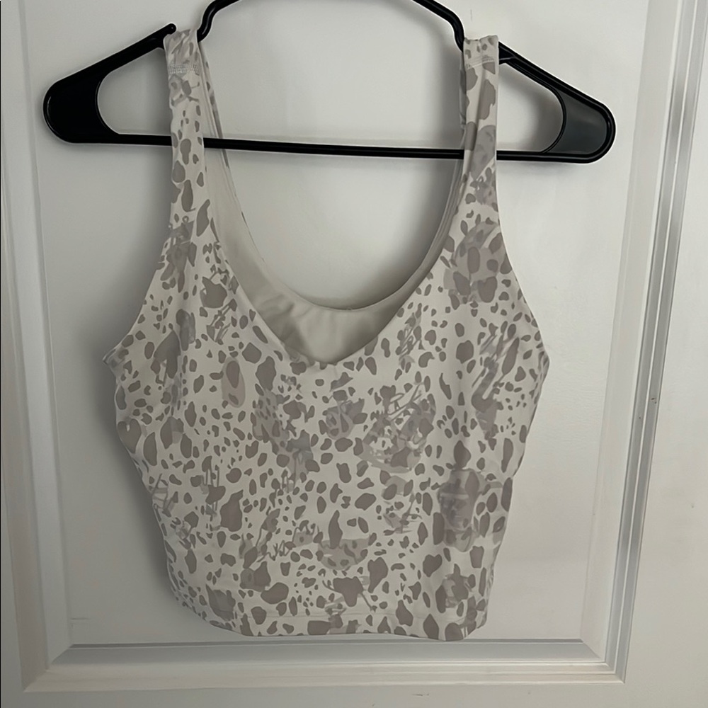 Lululemon Athletica White Leopard Print Align Tank Top